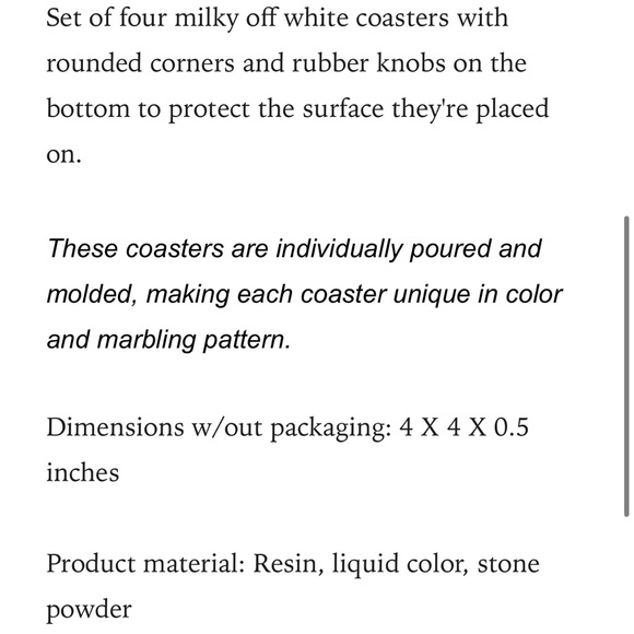 RIRIKU resin coaster set of 4 - Picture 5 of 5